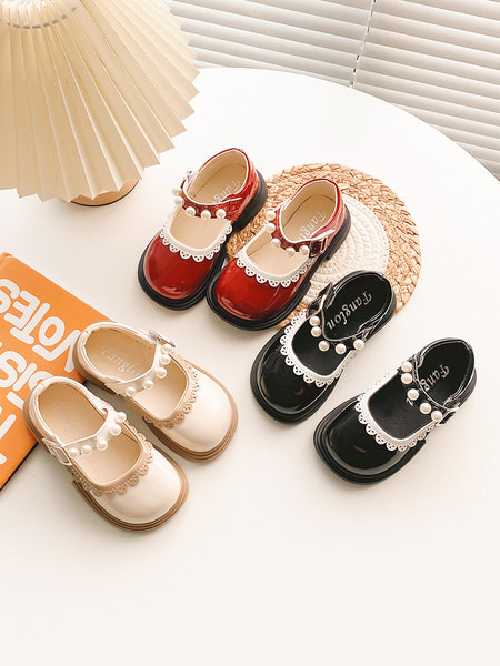 Pantofi copii cu perle si dantela