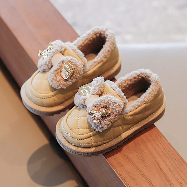 Gyerek polár cipő lányoknak szalaggal