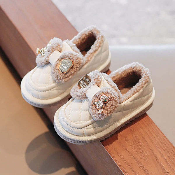 Gyerek polár cipő lányoknak szalaggal