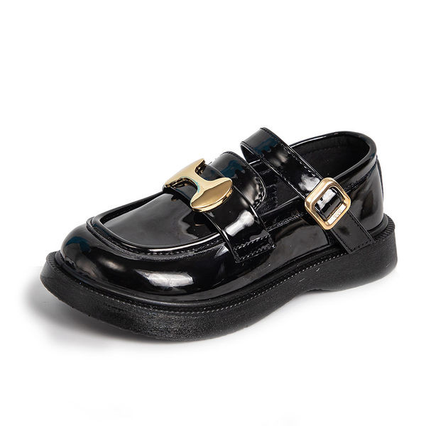 Pantofi copii din piele cu elemente metalice