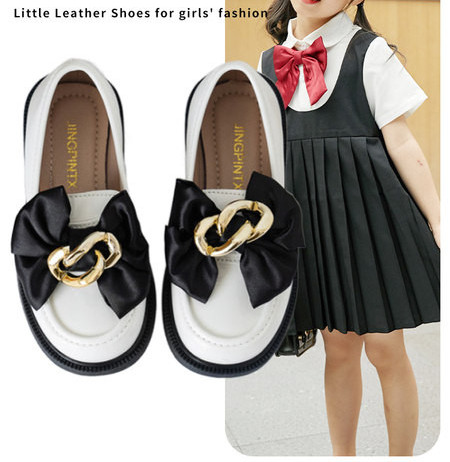 Pantofi copii model nou din piele cu panglica