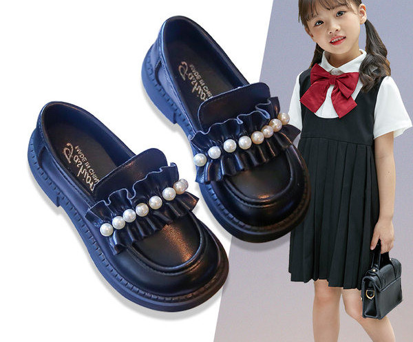 Pantofi casual copii pentru fete cu perle