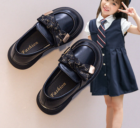 Pantofi casual din piele ecologica cu panglica pentru fete