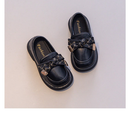 Pantofi casual din piele ecologica cu panglica pentru fete