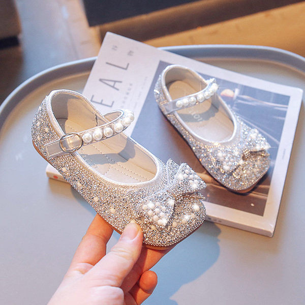 Pantofi copii cu pietre si perle pentru fete