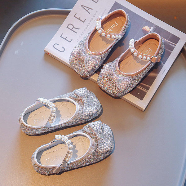 Pantofi copii cu pietre si perle pentru fete