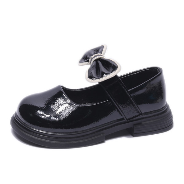 Pantofi pentru fete din piele ecologica cu inchidere cu panglica si velcro