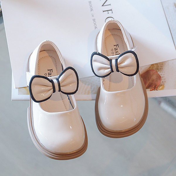 Pantofi pentru fete din piele ecologica cu inchidere cu panglica si velcro