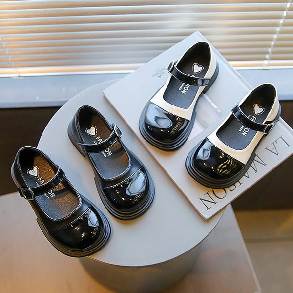 Pantofi copii din piele neagra