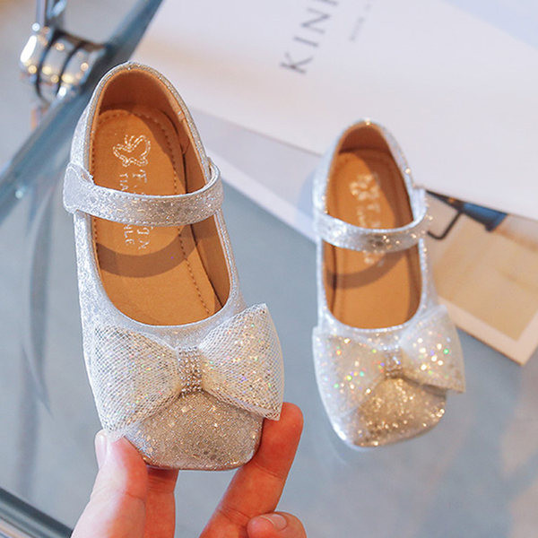 Pantofi copii pentru fete cu panglica si brocart