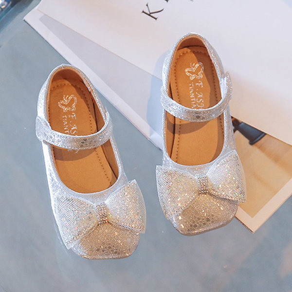 Pantofi copii pentru fete cu panglica si brocart