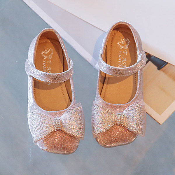 Pantofi copii pentru fete cu panglica si brocart