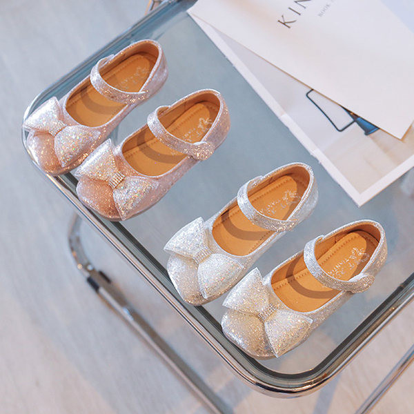 Pantofi copii pentru fete cu panglica si brocart