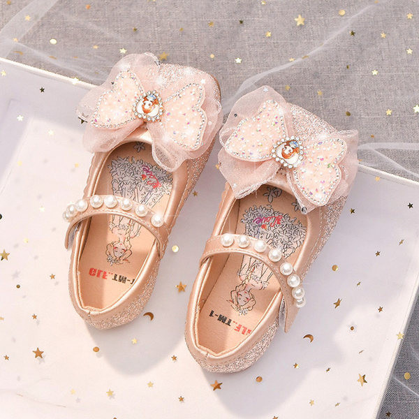 Pantofi copii model nou cu panglica si perle