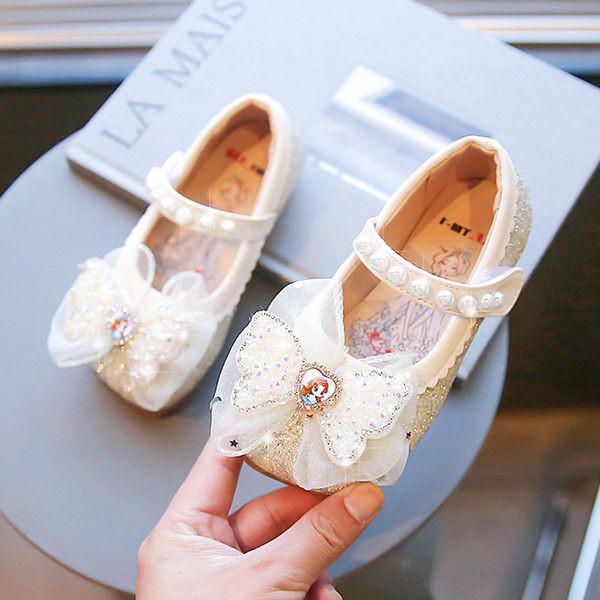 Pantofi copii model nou cu panglica si perle