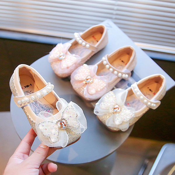 Pantofi copii model nou cu panglica si perle
