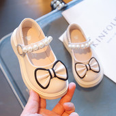 Pantofi casual pentru fete cu perle panglici si pietre decorative