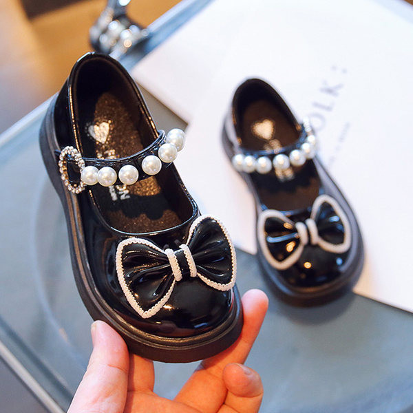 Pantofi casual pentru fete cu perle panglici si pietre decorative