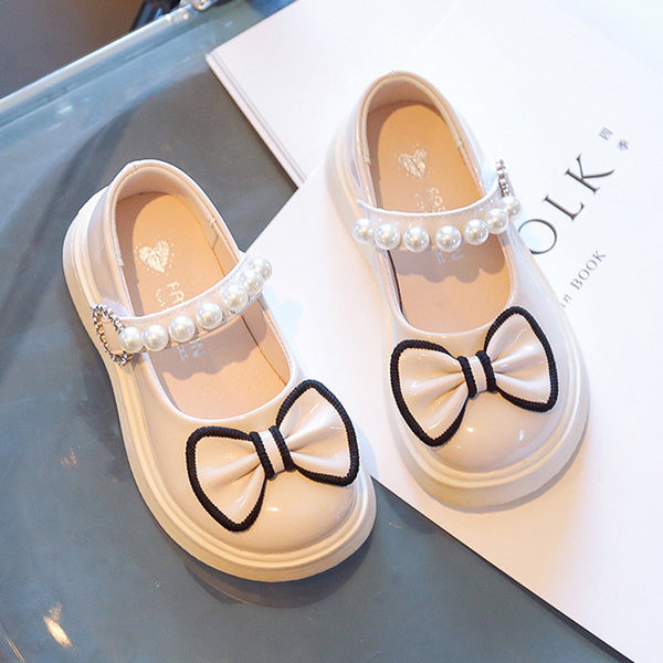 Pantofi casual pentru fete cu perle panglici si pietre decorative