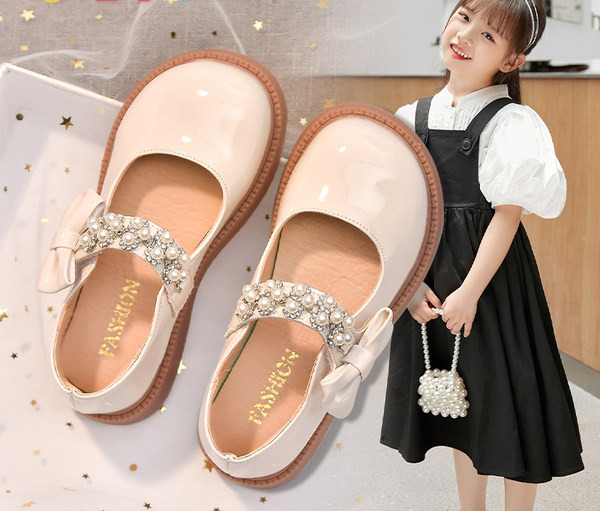 Pantofi copii la modă pentru fete cu perle