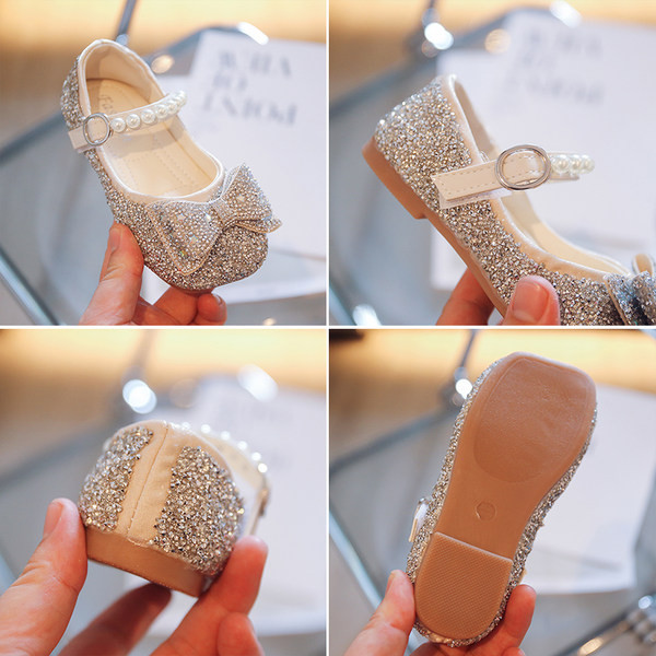 Pantofi la modă pentru fete cu pietre decorative și perle