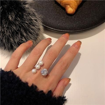 Дамски модерен - пръстен с перли 