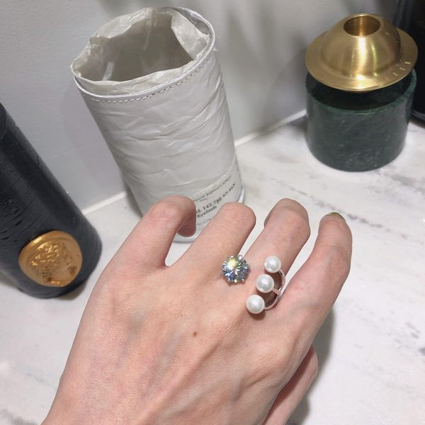 Inel de damă modern - perle