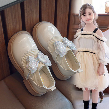 Модерни детски обувки с панделка за момичета