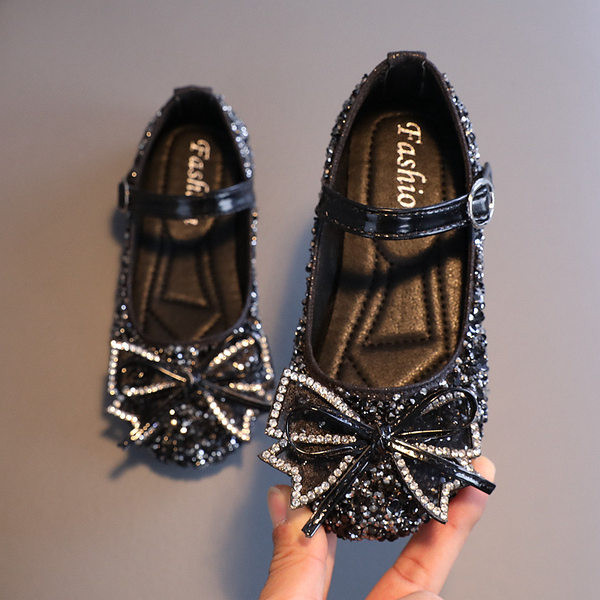 Pantofi copii pentru fete cu pietre si panglica