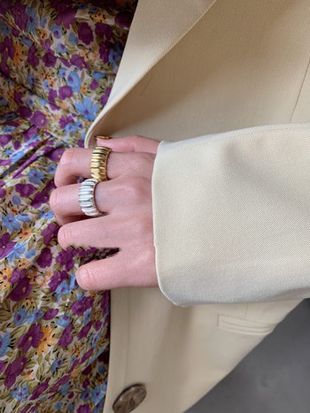 Дамски пръстен в златист и сребрист цвят