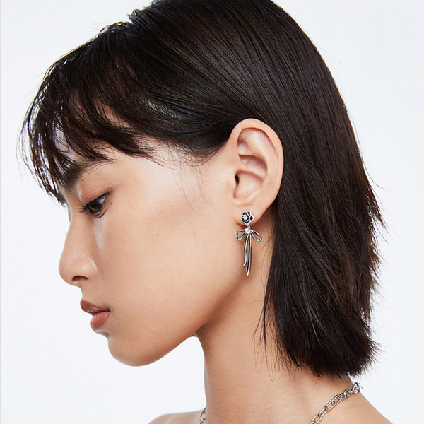 Cercei trandafiri de dama cu pietre