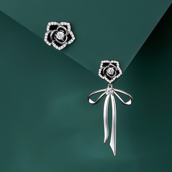 Cercei trandafiri de dama cu pietre