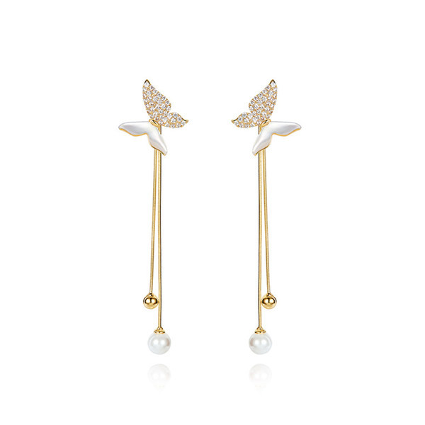Cercei cu fluture și perle pentru femei