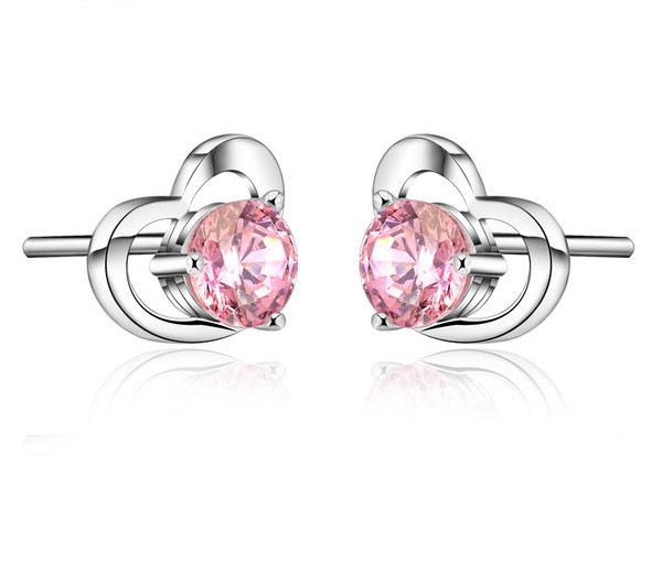 Cercei de dama cu surub si pietre colorate