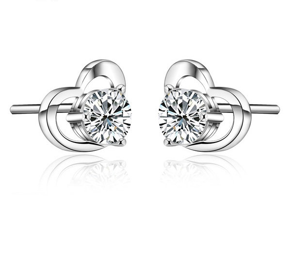 Cercei de dama cu surub si pietre colorate