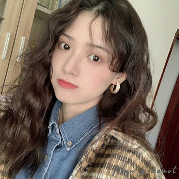 Cercei cerc de dama de culoare aurie