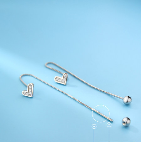 Cercei cu piatra inima de dama