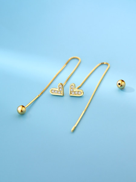 Cercei cu piatra inima de dama