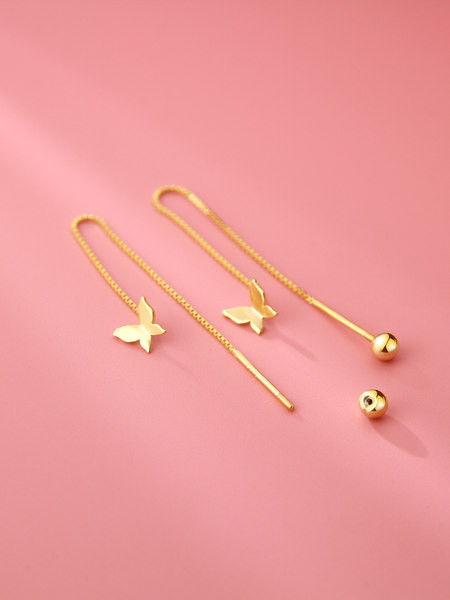 Cercei lungi eleganti de dama in doua culori