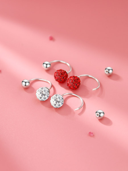 Cercei dama cu - pietre decorative in doua culori