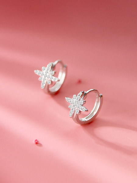 Cercei de dama cu o stea si pietre