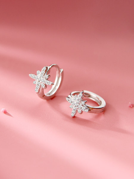 Cercei de dama cu o stea si pietre