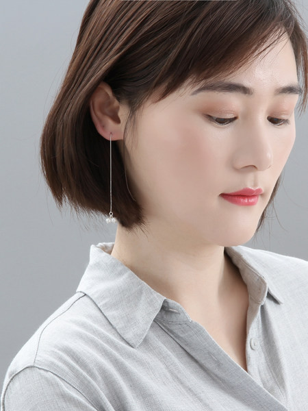 Cercei de dama blugi cu perle