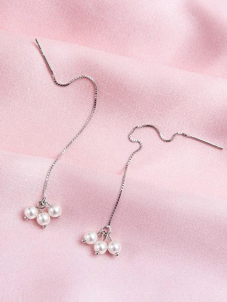 Cercei de dama blugi cu perle