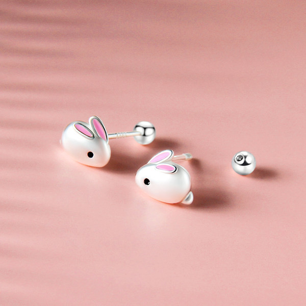 Cercei casual dama in alb si roz