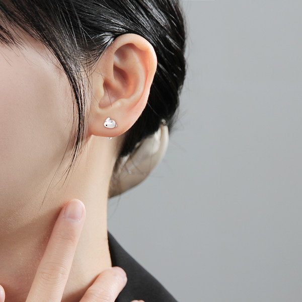 Cercei casual dama in alb si roz