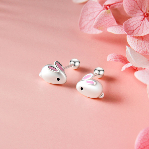 Cercei casual dama in alb si roz