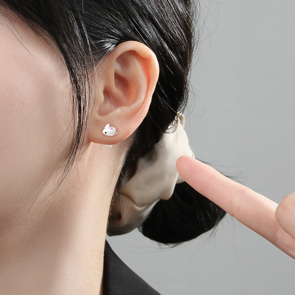 Cercei casual dama in alb si roz