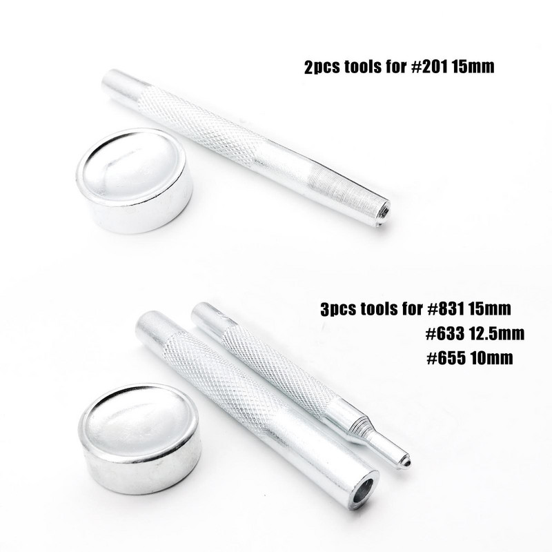 25 seturi # 655 # 633 # 831 # 201 Metal Fără cusut Închidere rapidă Buton Apăsați Popper Stud Piele Geantă Haine Jachetă Reparare Nit DIY