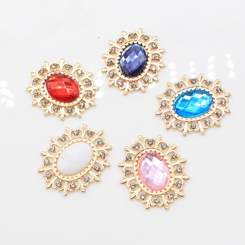 10 buc/lot 28*25 MM strasuri pentru cusut nasturi de flori pentru îmbrăcăminte Diy Manualidades Accesorii de păr decorative